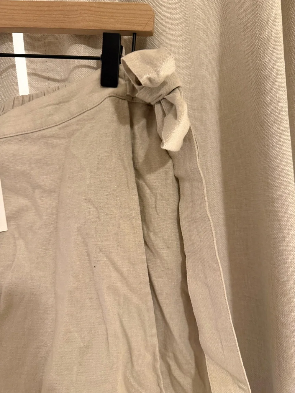 New J. Crew Factory Cream Faux Wrap Skirt Linen Blend M